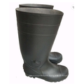 Black PVC safety boots rain boots steel head rubber sole non-slip waterproof anti-smashing anti-piercing